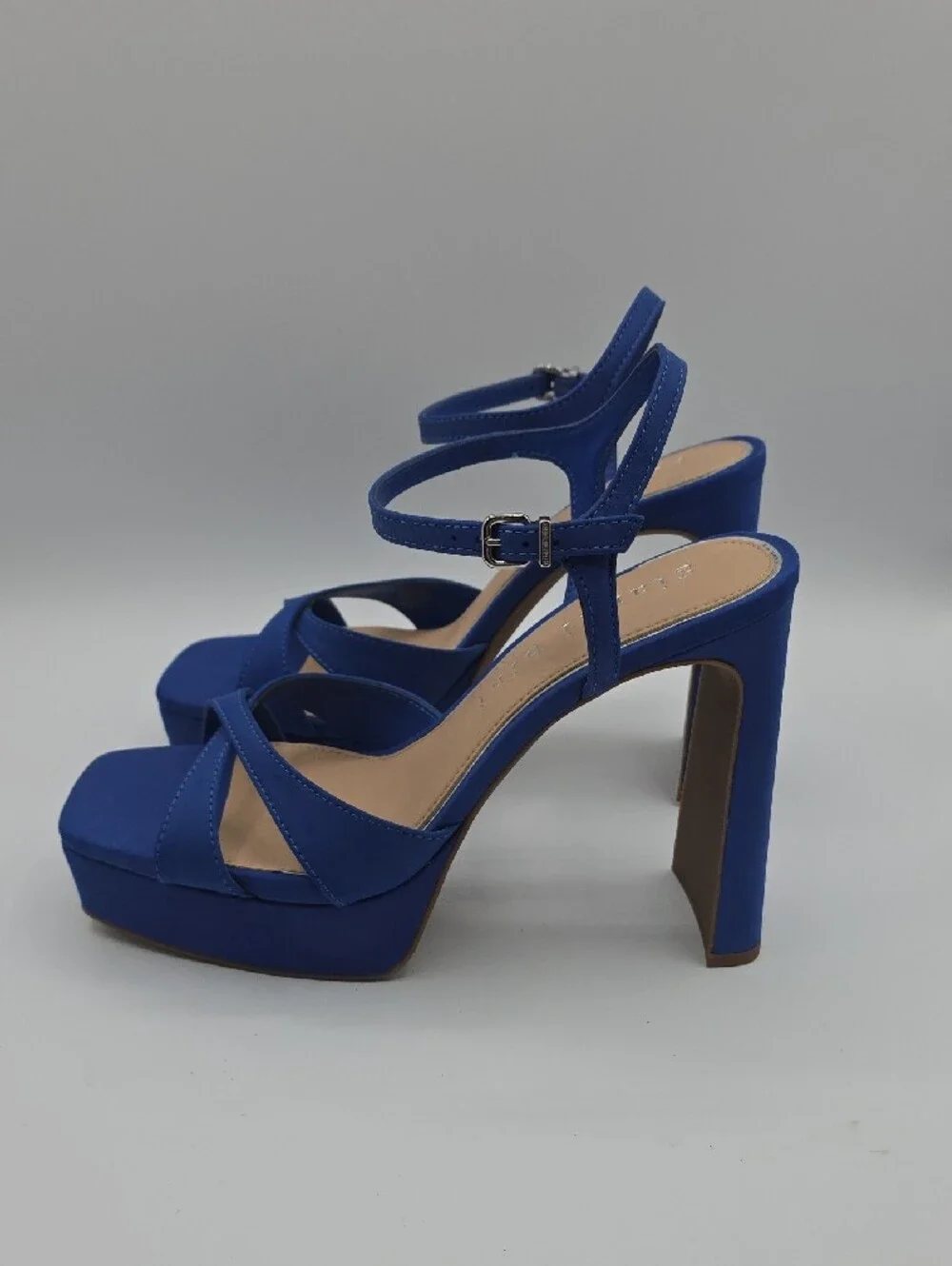 Gianni Bini Royal Blue Strappy Block Platform Heel Sandal